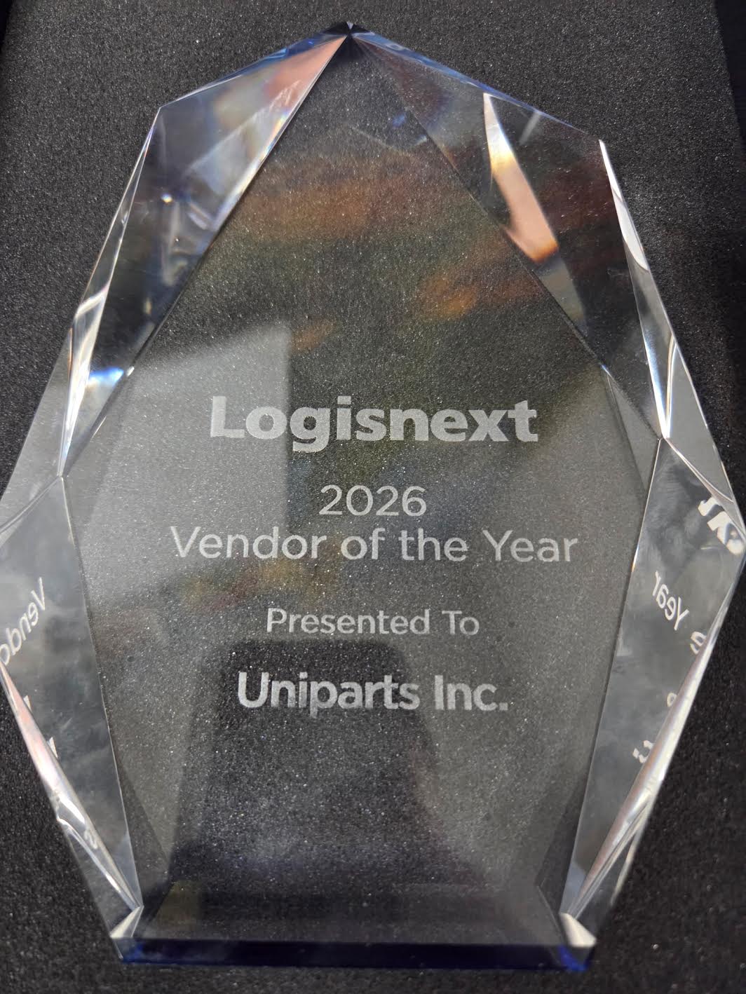 Uniparts, Inc. Honored with 2026 Vendor of the Year Award from Logisnext